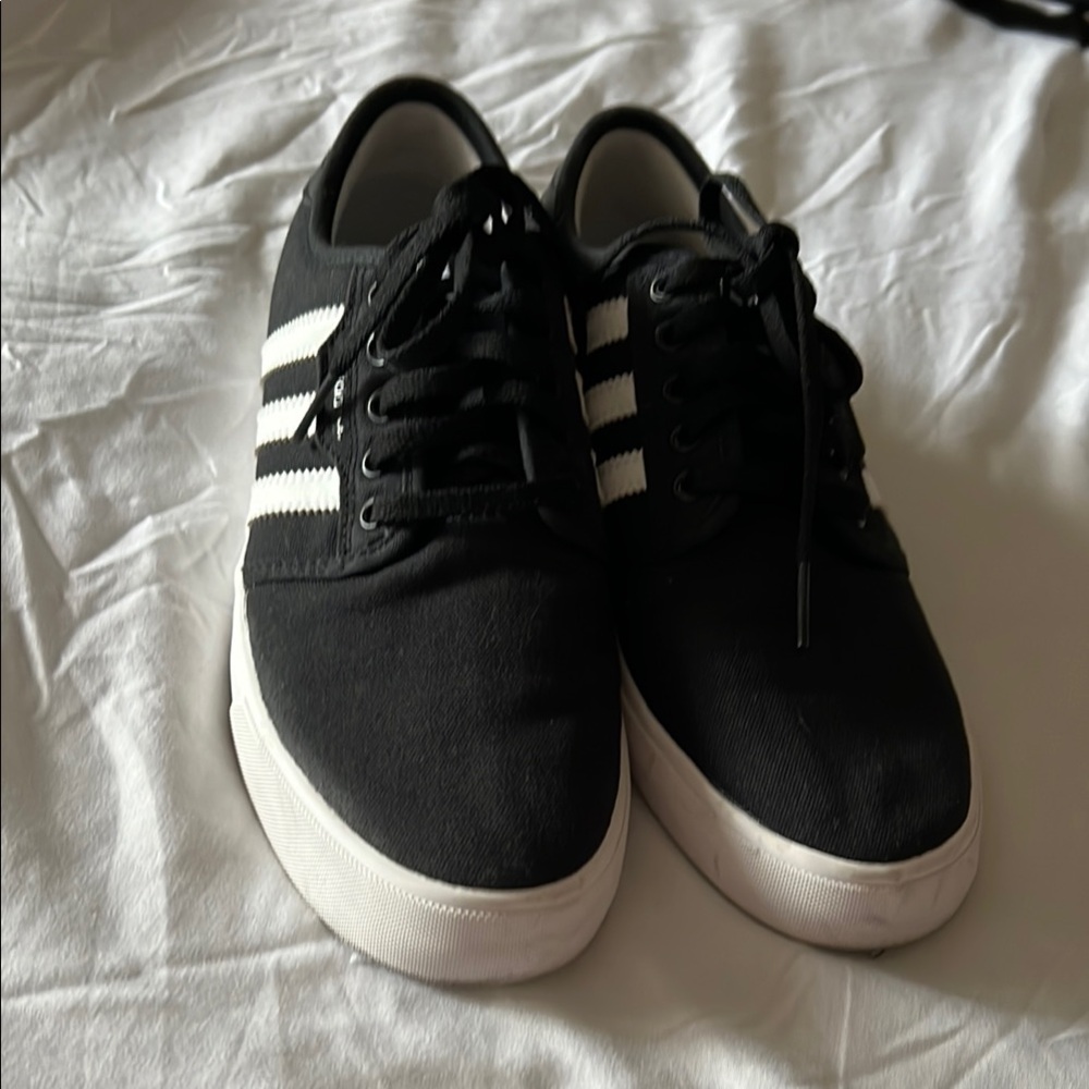 Adidas Black and White Low-Top Sneakers